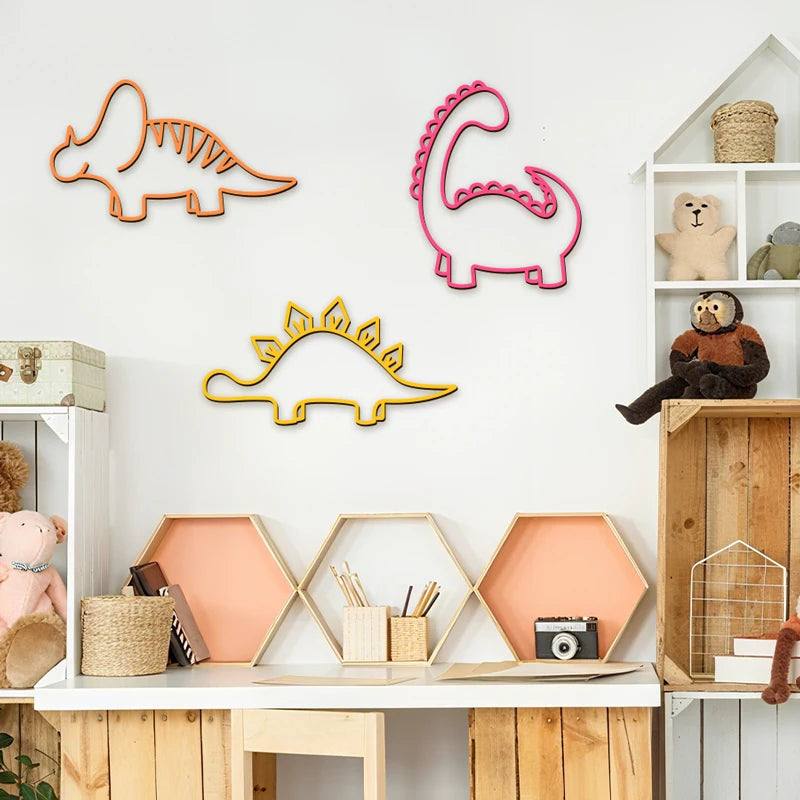 3-Piece Wooden Dinosaur Wall Decor