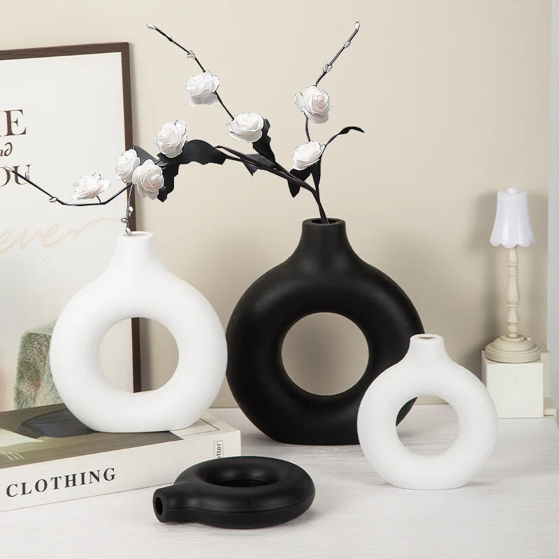 White Ceramic-Look Vase