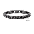 Vnox 8mm/12mm Bold Heavy Stainless Steel Cuban Bracelets for Men, Oxidized Metal Wristband, Punk Rock Chain Bracelet Jewelry