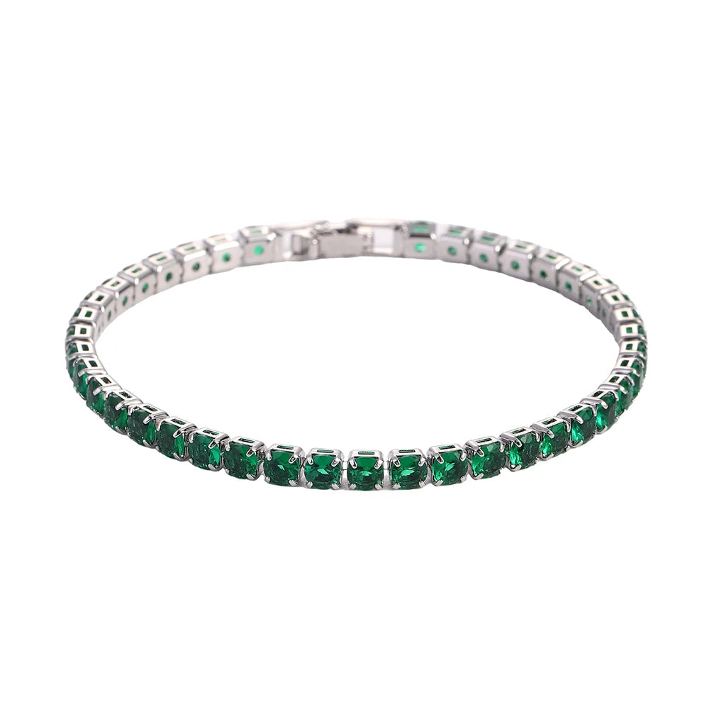 4mm Cubic Zirconia Tennis Bracelet – Elegant Gold & Silver Design
