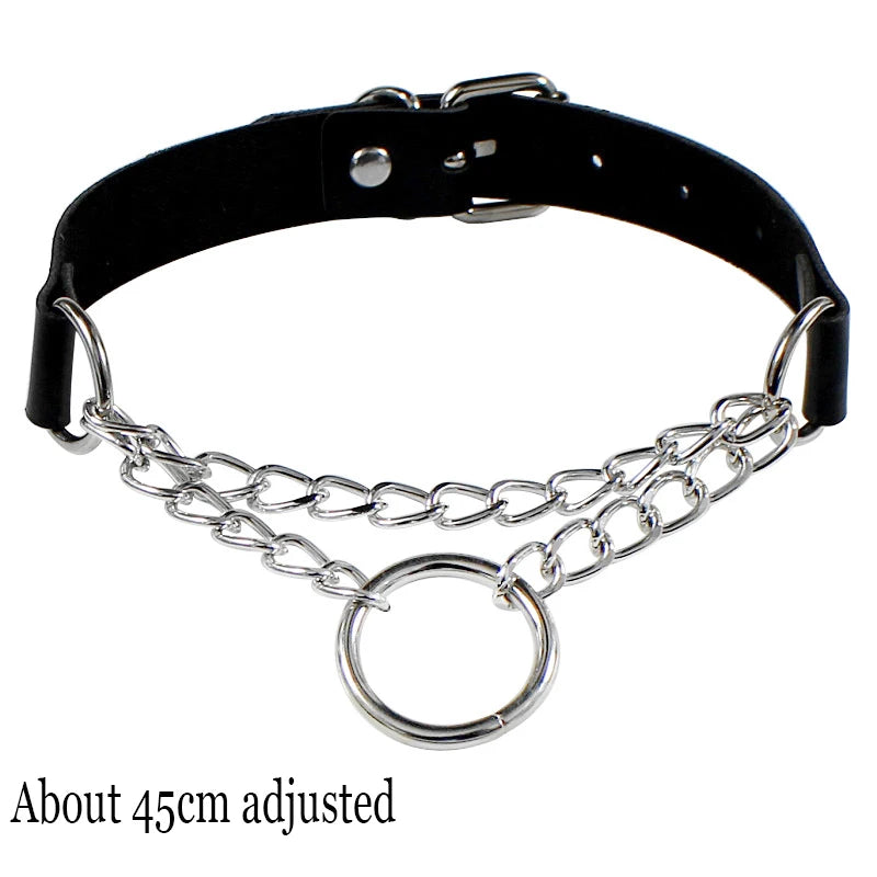 Black Gothic Heart Lock Spike Choker Necklace