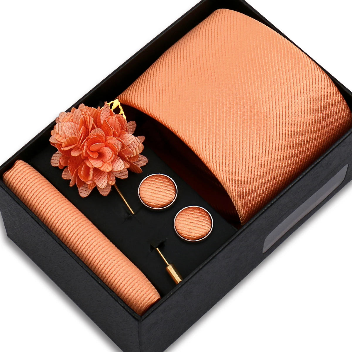 Men’s Solid Color Tie & Accessories Set