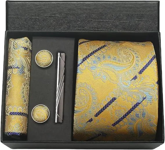 Luxury Silk Paisley Men’s Tie Gift Set