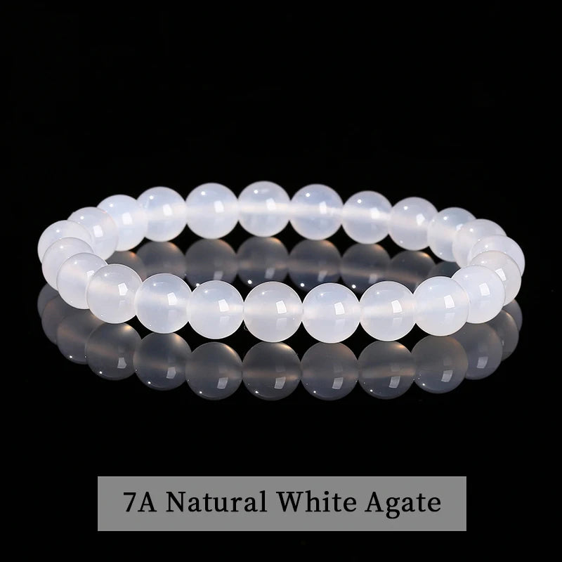 Natural Stone Bead Bracelet – Amethyst, Tiger Eye & Crystal Design for Men & Women