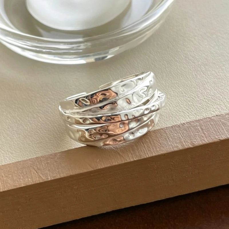 Blue Moonstone Adjustable Sterling Silver Ring