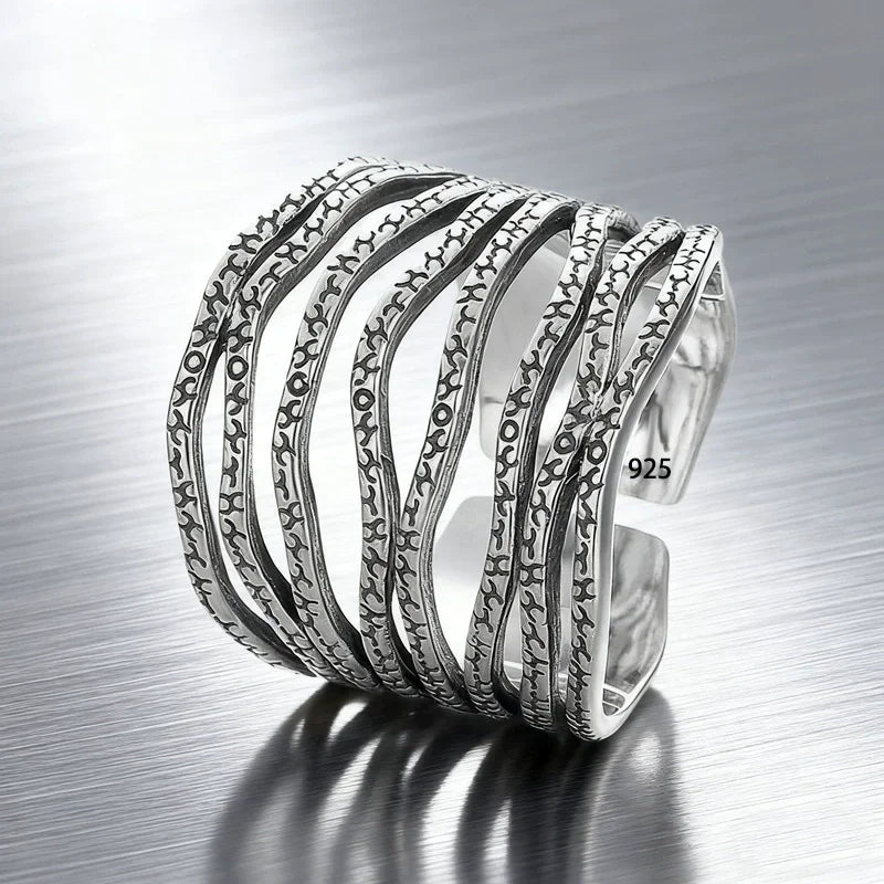 925 Sterling Silver Retro Flower Ring