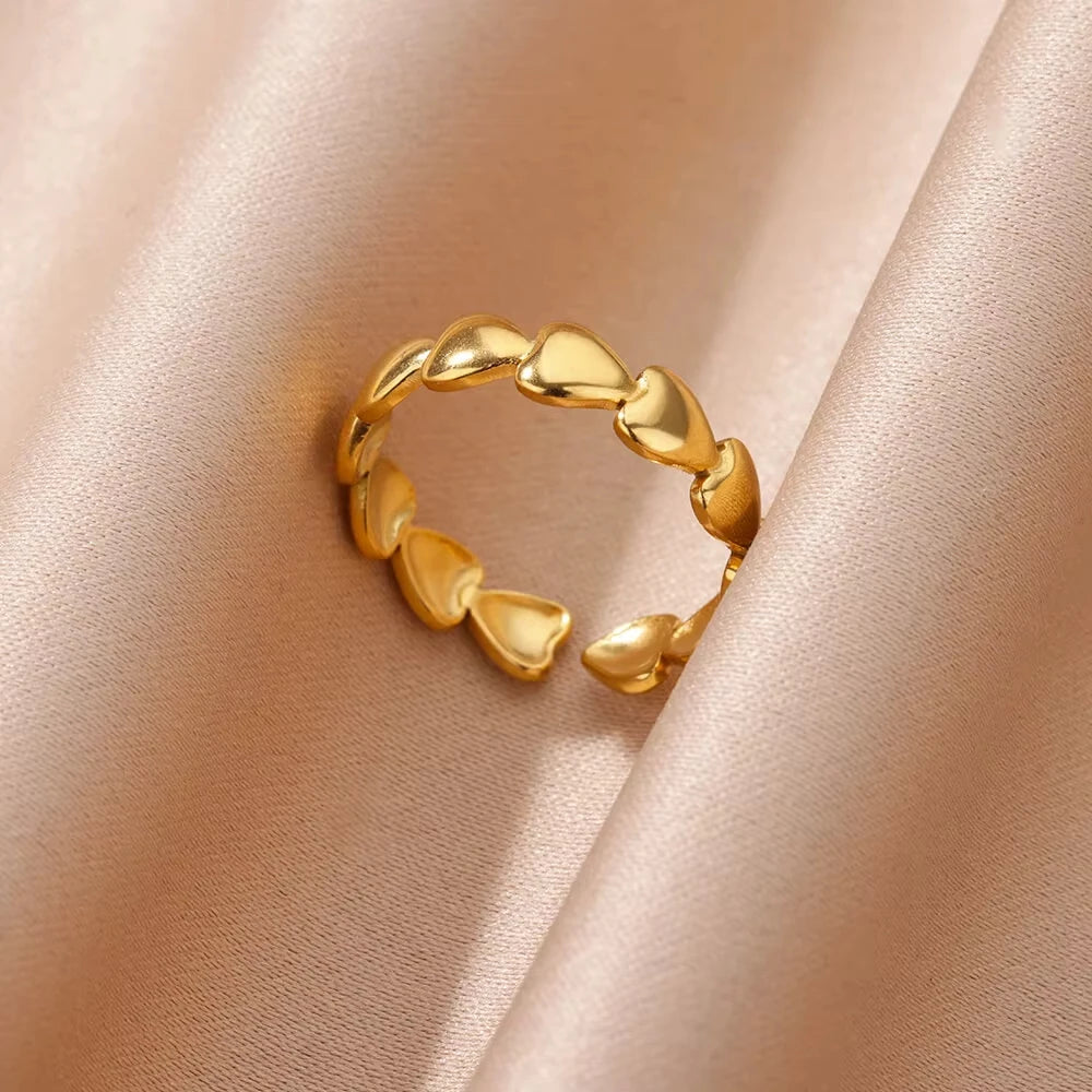 Evil Eye Gold Zircon Adjustable Ring