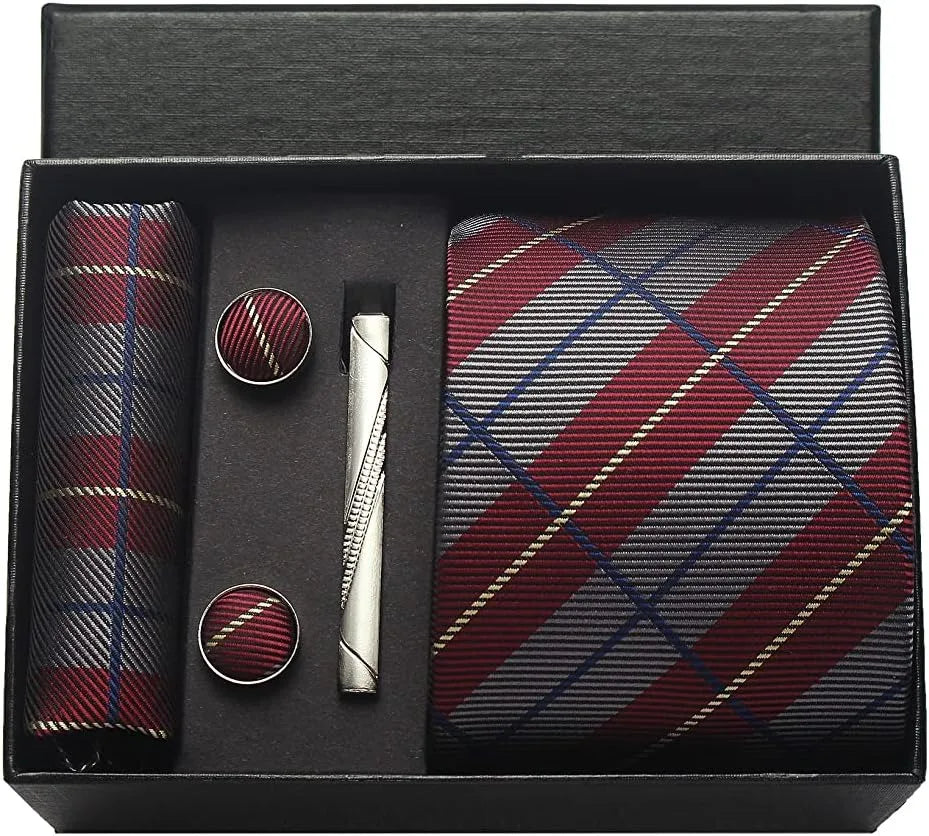 Men’s 100% Silk Tie Set with Gift Box