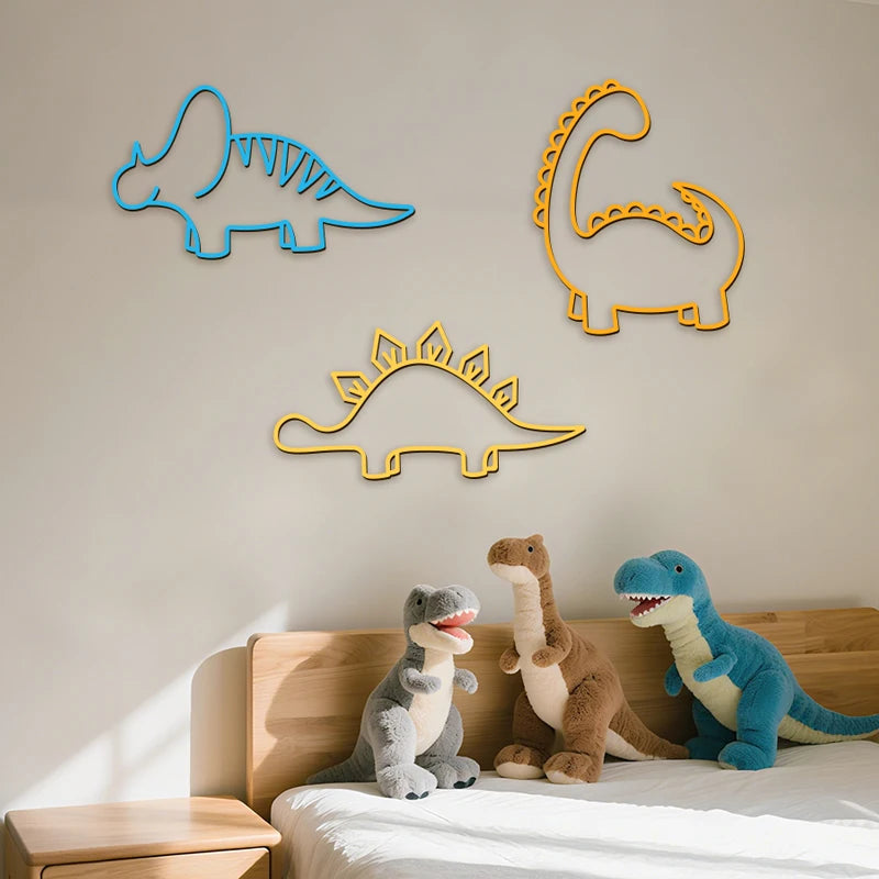 3-Piece Wooden Dinosaur Wall Decor