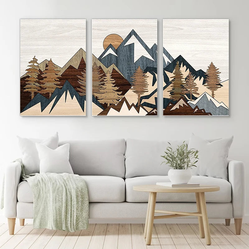 3-Piece Mountain Canvas Wall Art