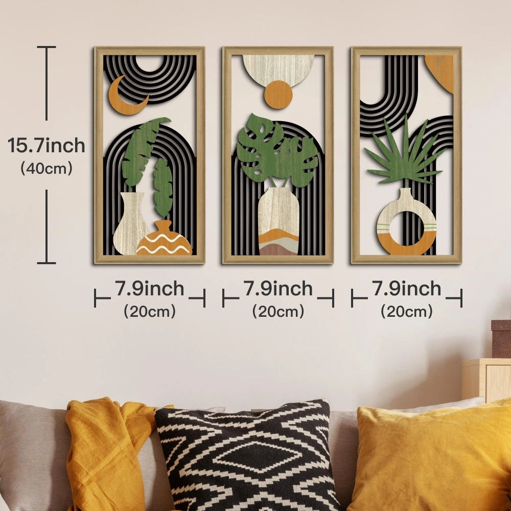 Boho Leaf Wooden Wall Hangings