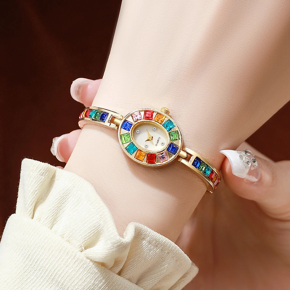 Luxury Rhinestone Women’s Quartz Bracelet Watch
