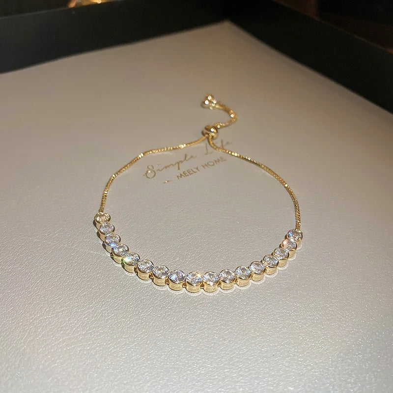 Adjustable Rhinestone Wave Bracelet for Women