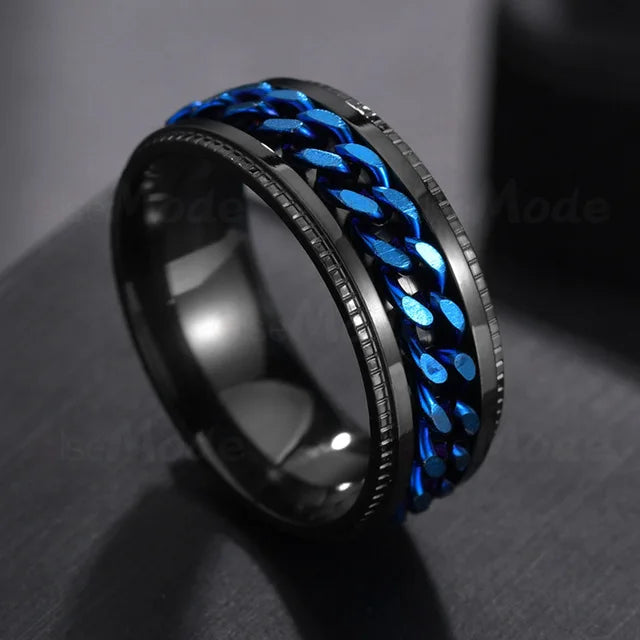 Rotatable Stainless Steel Punk Spinner Ring