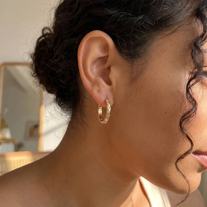 Gold Plated 925 Silver Butterfly Hoop Earrings