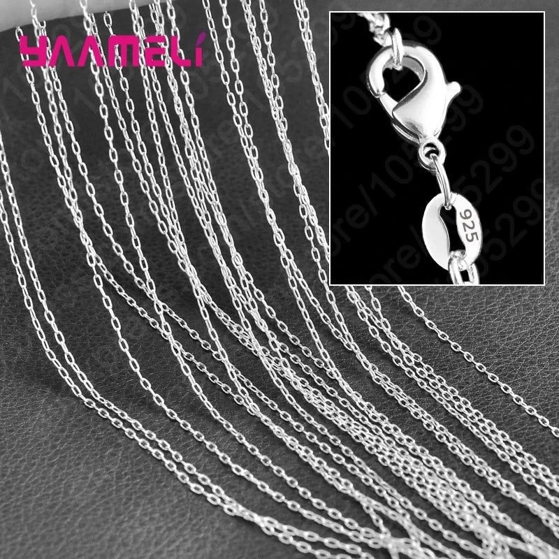 10PCS 925 Sterling Silver Chain Necklace Set