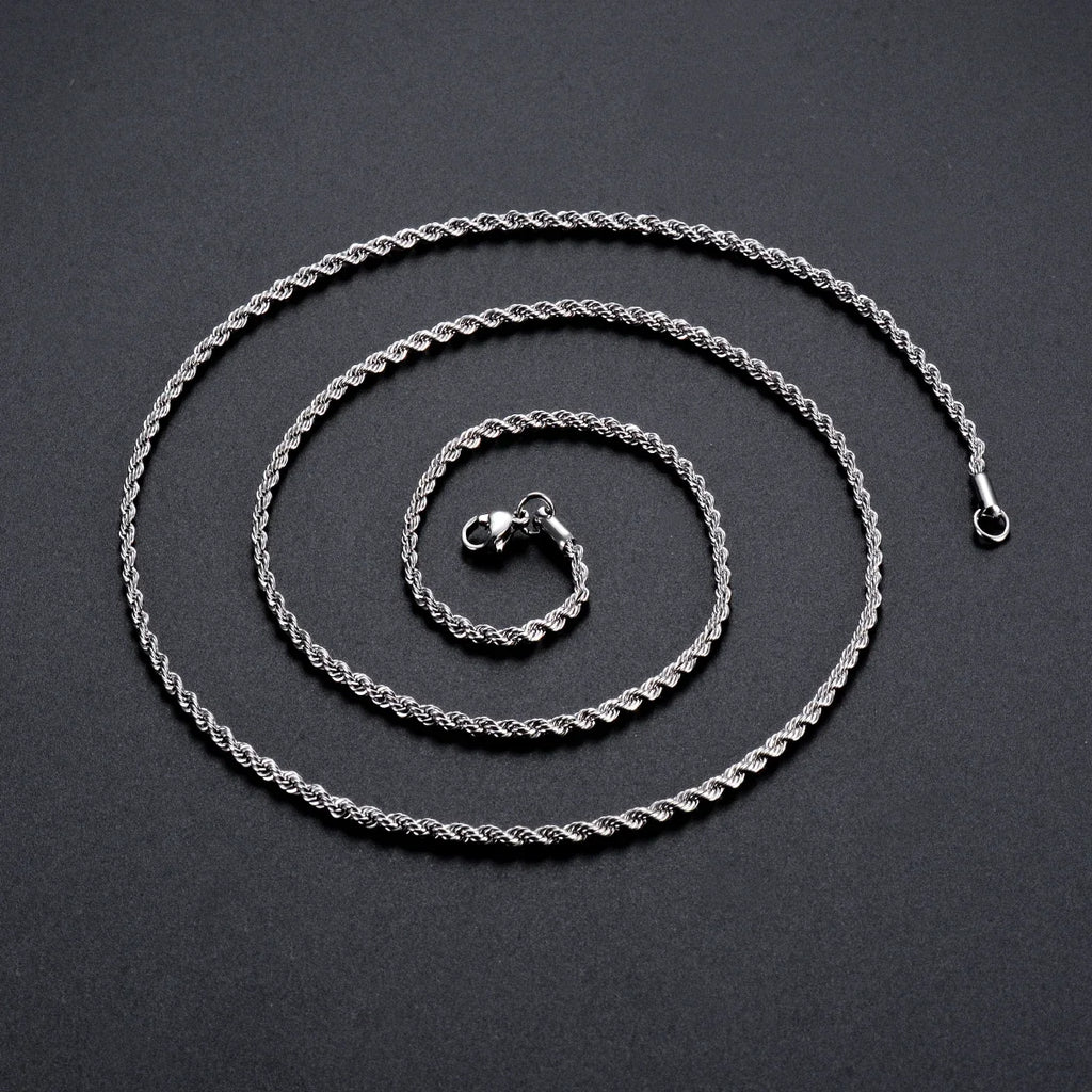 925 Sterling Silver Rope Chain Necklace/Bracelet