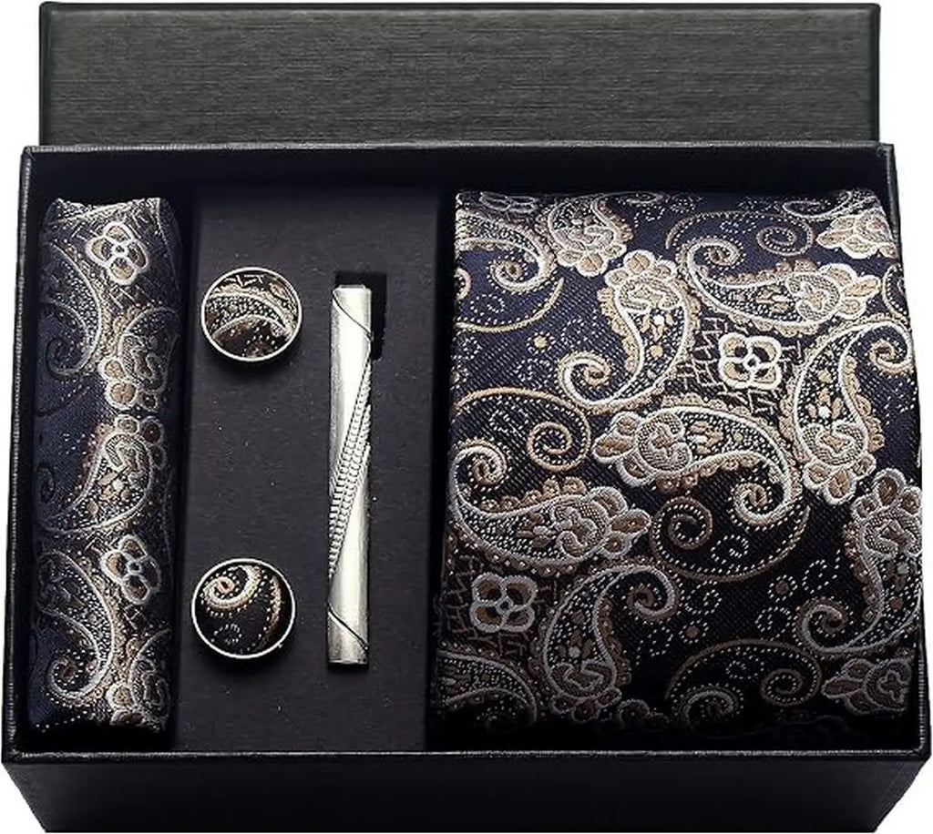 Luxury Silk Paisley Men’s Tie Gift Set