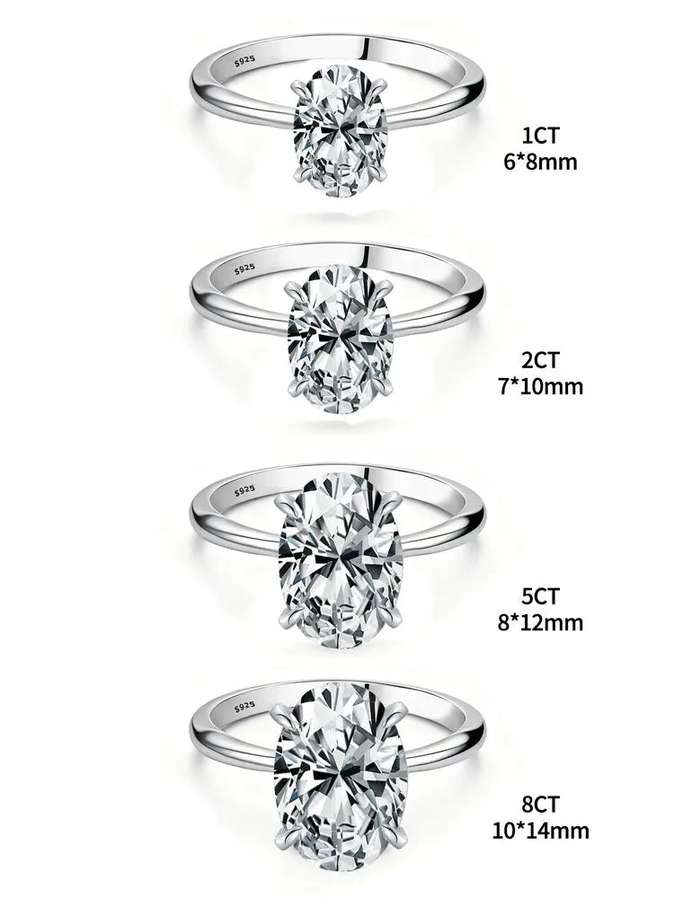 Sterling Silver Zircon Engagement Ring for Women