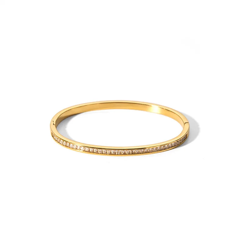 Elegant CZ Stainless Steel Women’s Bracelet