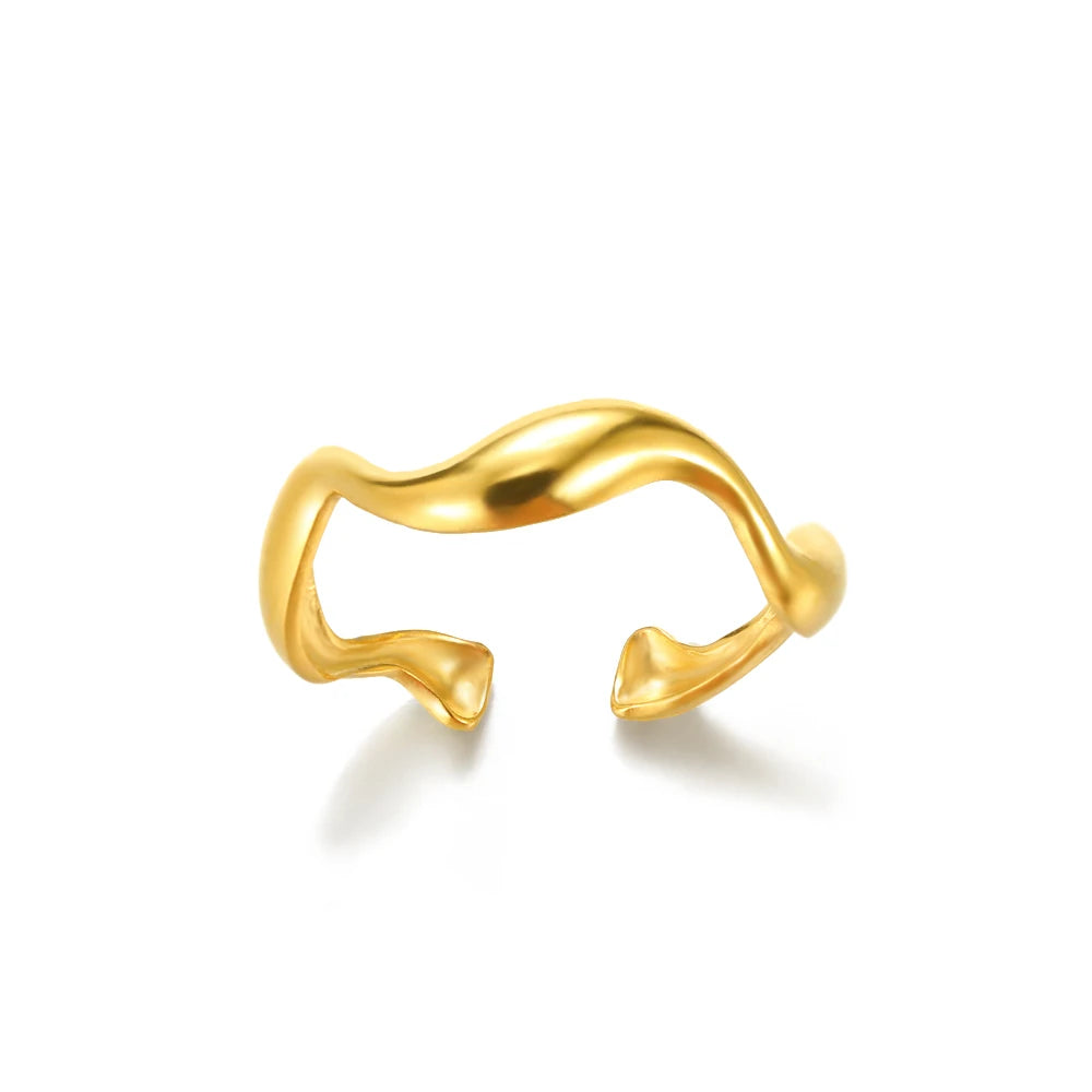 Gold Stainless Steel Classic Women's Ring