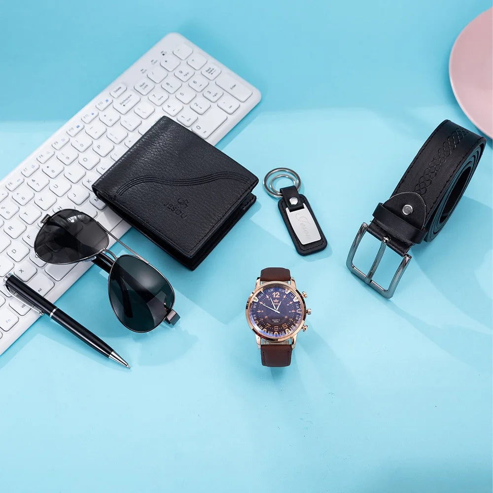 Men’s 6‑in‑1 Watch, Wallet & Accessories Set