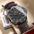 POEDAGAR Luxury Men’s Leather Sport Watch