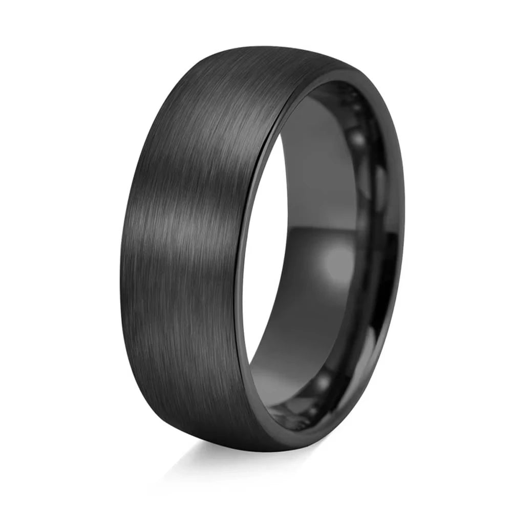 8mm Black Matte Stainless Steel Groove Ring