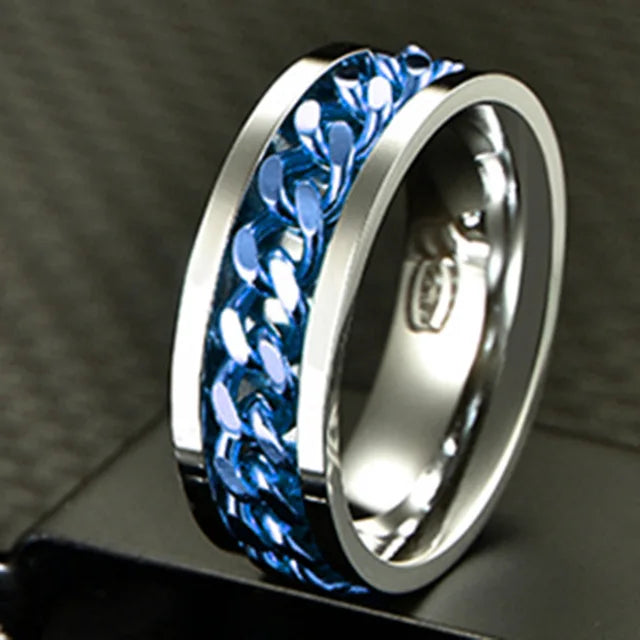 Rotatable Stainless Steel Punk Spinner Ring