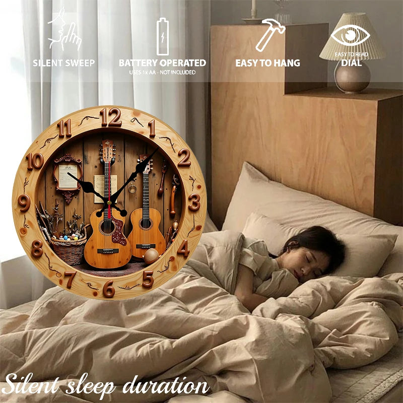 Guitar and Music Wall Clock
