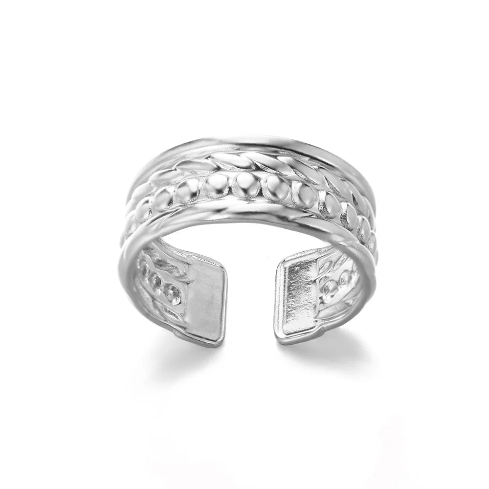 Gold 316L Stainless Steel Star Adjustable Ring