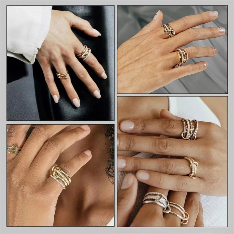 Two-Tone Copper Stacking Ring Set for Women