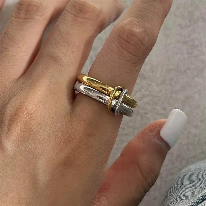 Two-Tone Copper Stacking Ring Set for Women