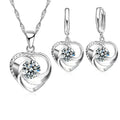 Heart Necklace and Earring Set