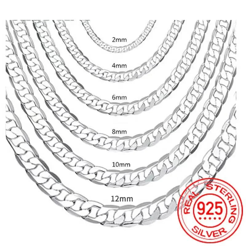 Men's 925 Sterling Silver Face Chain Necklace