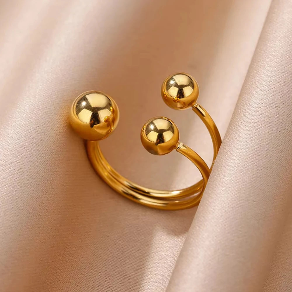 Gold Geometric 316L Stainless Steel Ring