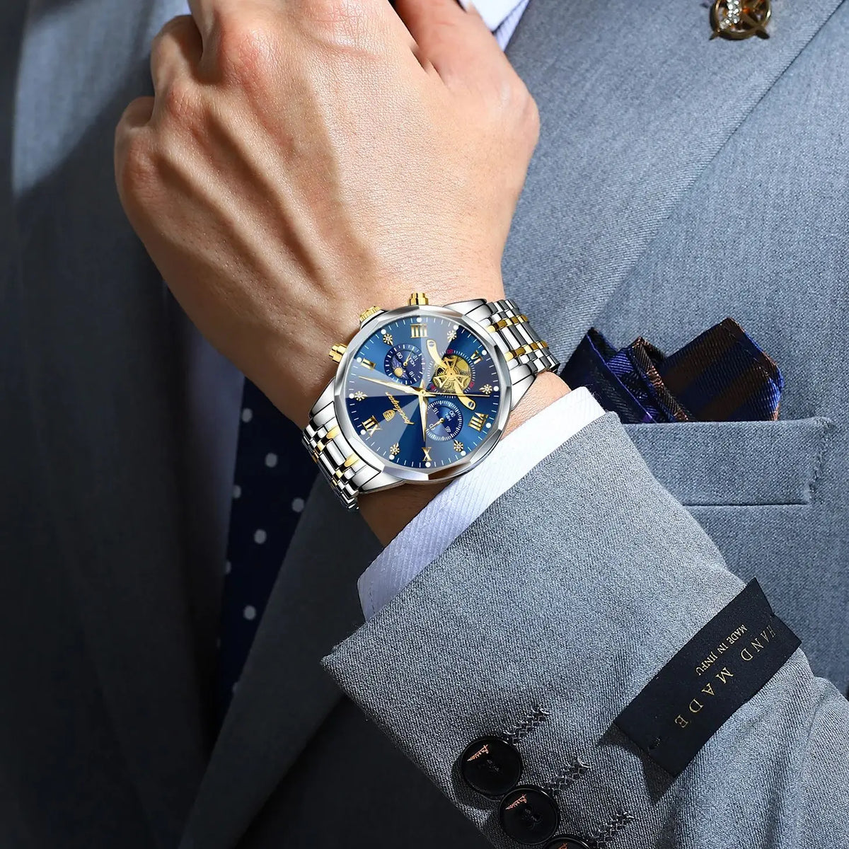 POEDAGAR Luxury Men’s Waterproof Chronograph Watch