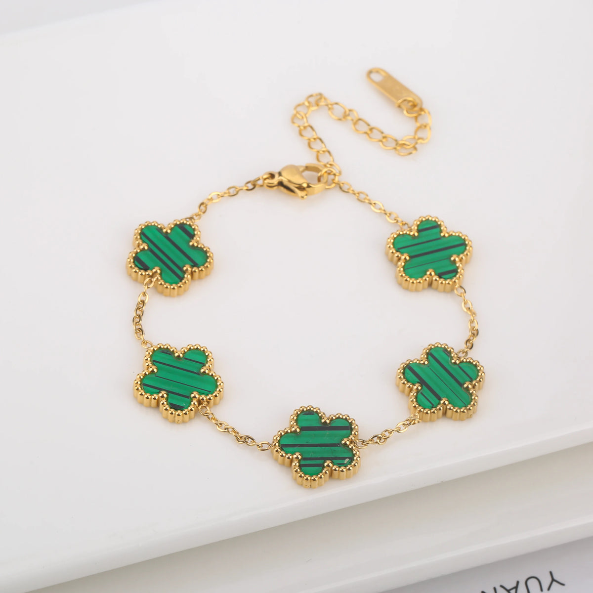 Clover Flower Adjustable Stainless Steel Bracelet