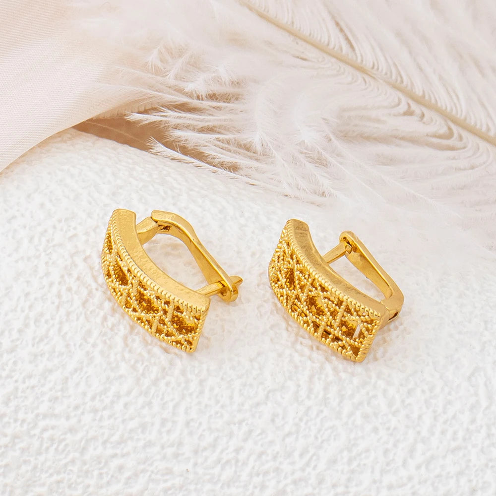 Gold Plated Circular Hollow 4-Piece Set