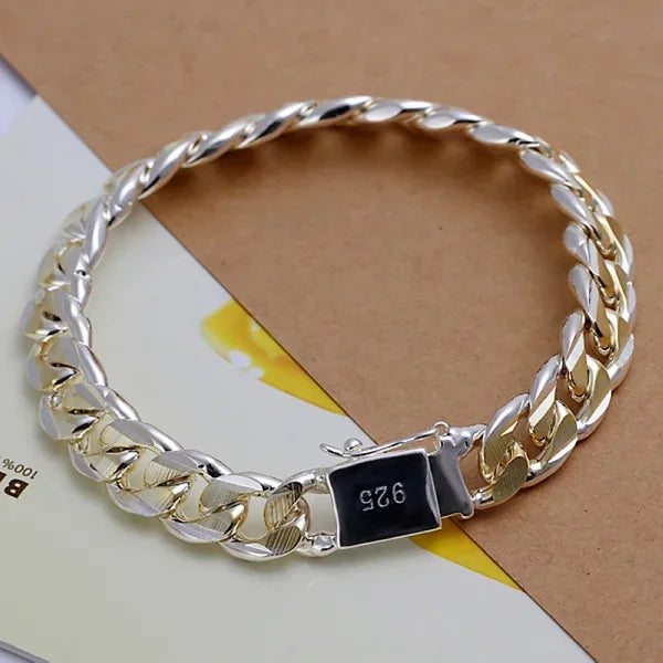 925 Sterling Silver Chain Bracelet for Men & Women – Elegant Classic Design