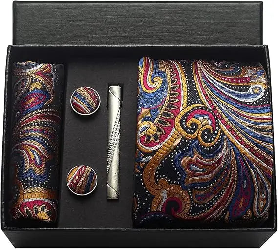 Luxury Silk Paisley Men’s Tie Gift Set