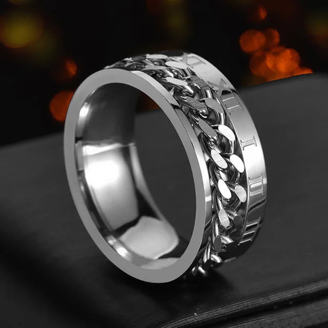 Rotatable Stainless Steel Punk Spinner Ring