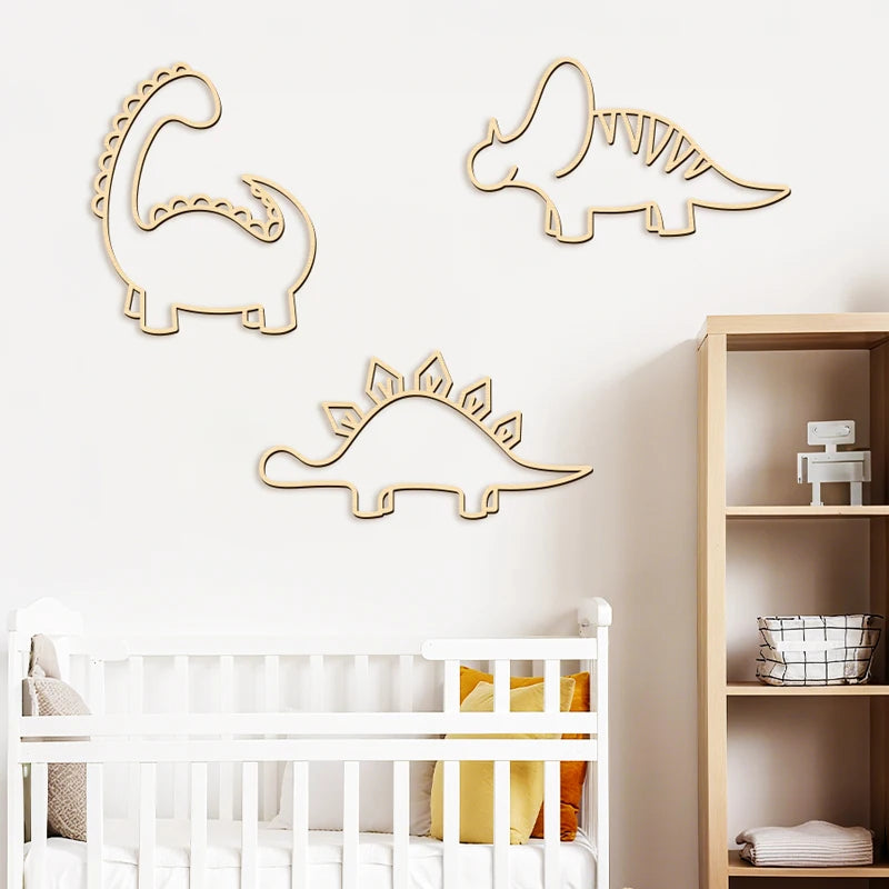 3-Piece Wooden Dinosaur Wall Decor