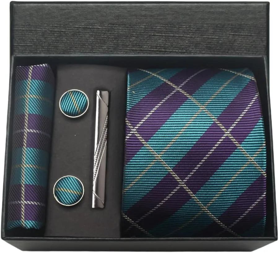 Men’s 100% Silk Tie Set with Gift Box