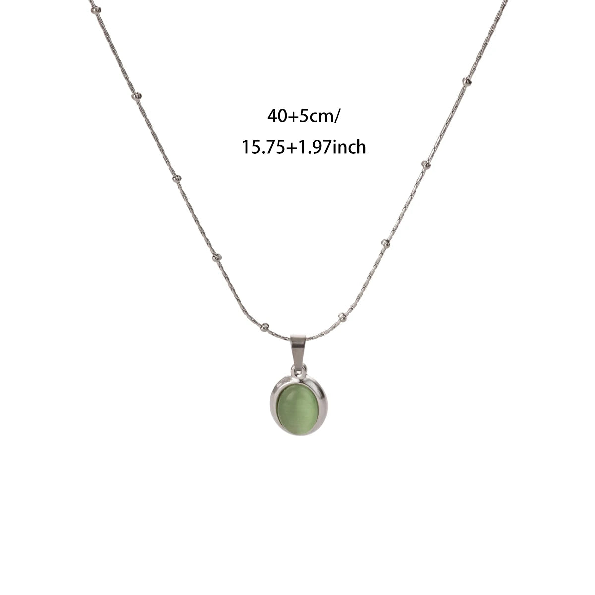 Gold Opal Oval Pendant Necklace for Women