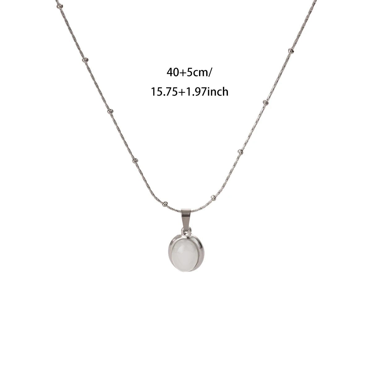 Gold Opal Oval Pendant Necklace for Women