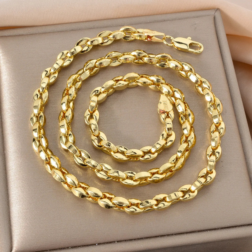 Wide Interwoven Link Necklace