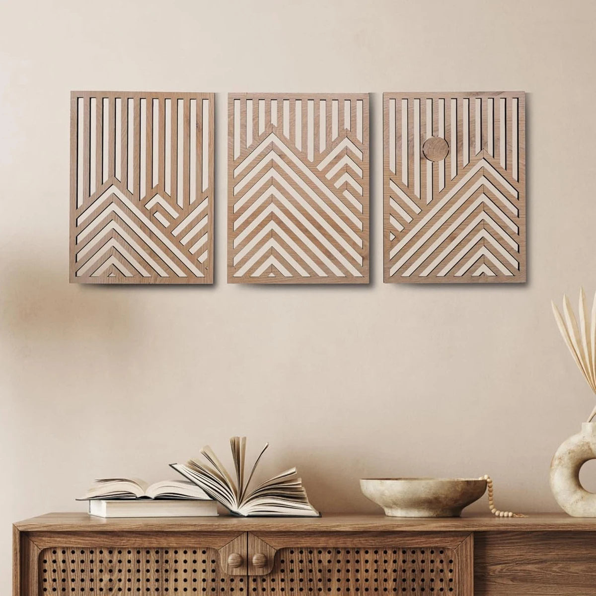 Retro Wooden Wall Art Set