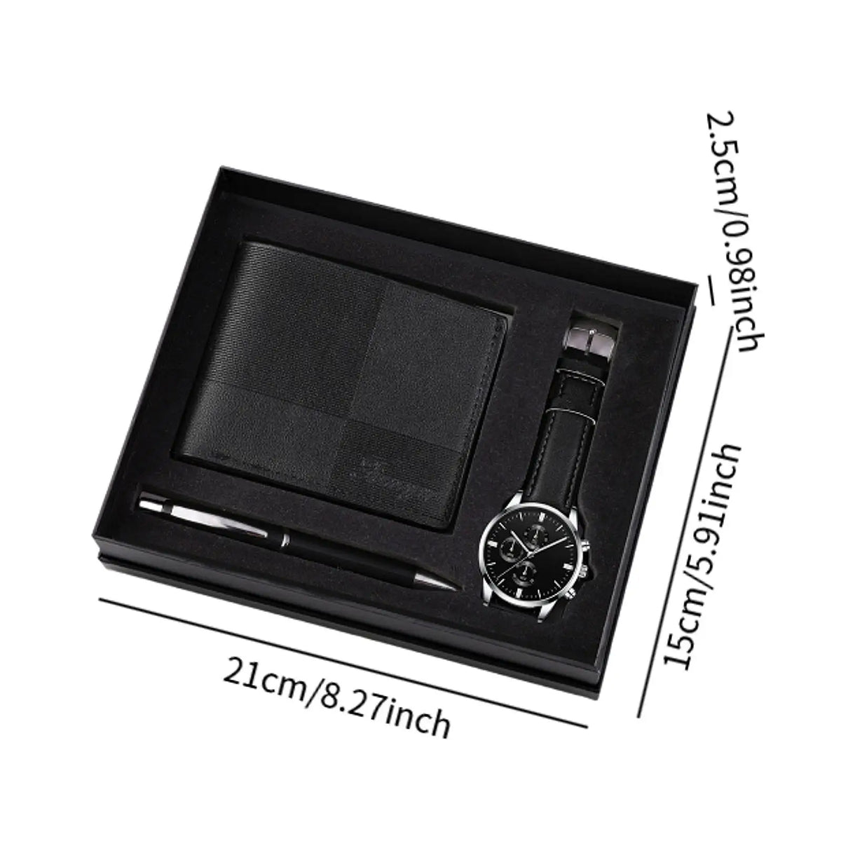 Men's Gift Set Combination Set Beautifully Decoration Watch Wallet Pen Set for Male Holiday Anniversary Fathers Day Couple