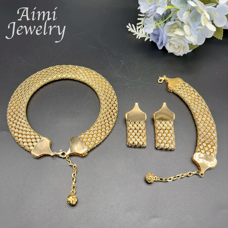 Gold-Tone Necklace, Bracelet and Earring Set